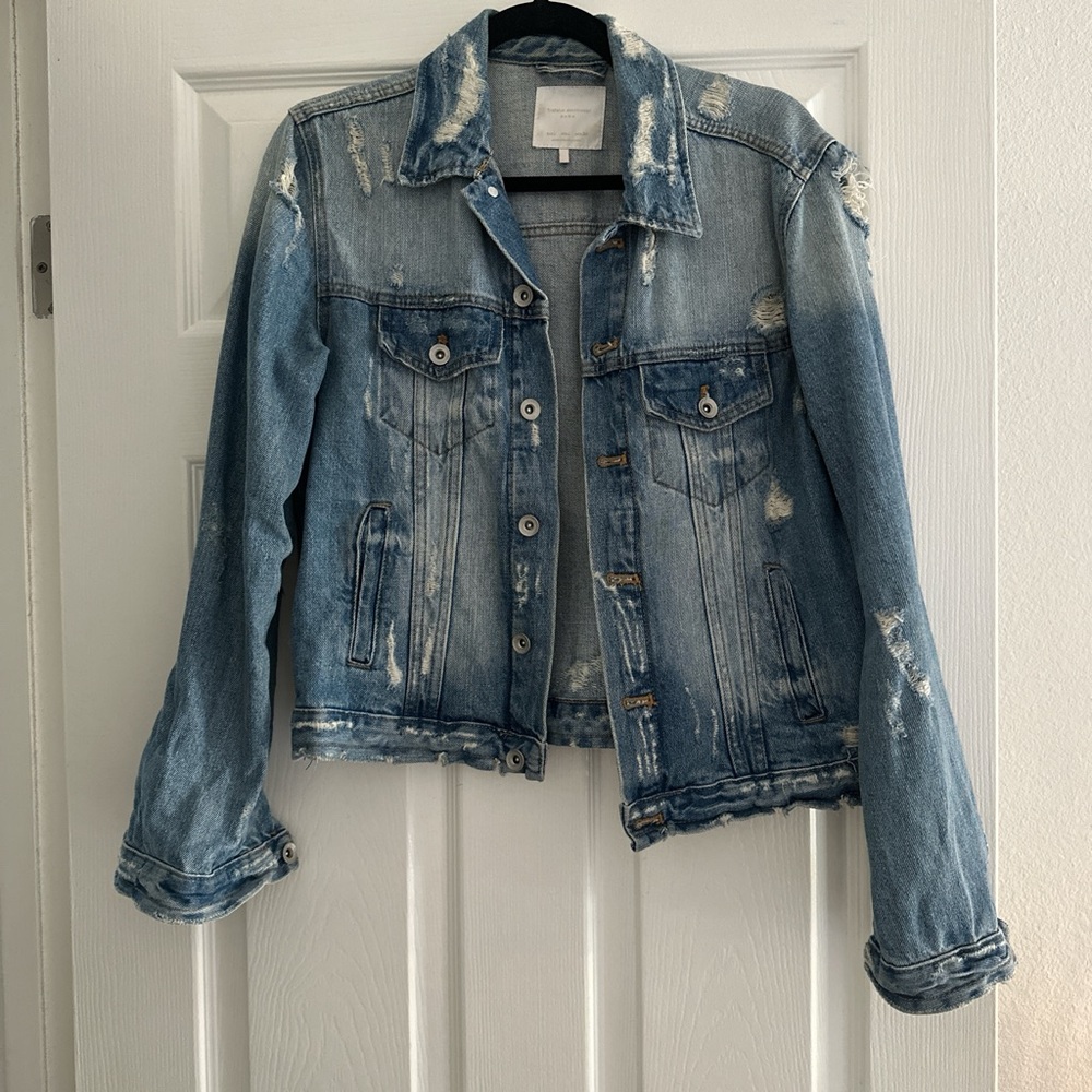 Blue Jean Distressed Denim Jacket